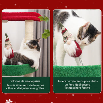 Arbre à chat sisal nouveau style de noël petite plateforme de saut jouets pour chats durable et résistant à l'usure multi niveaux